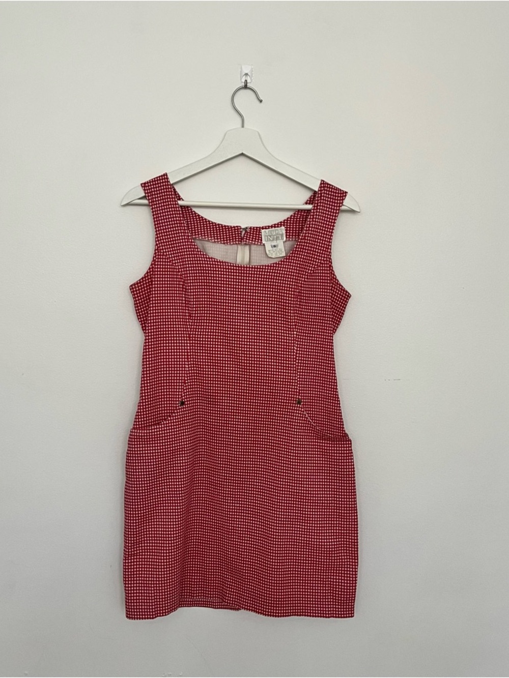 Vintage Red Gingham Sleeveless Mini Dress